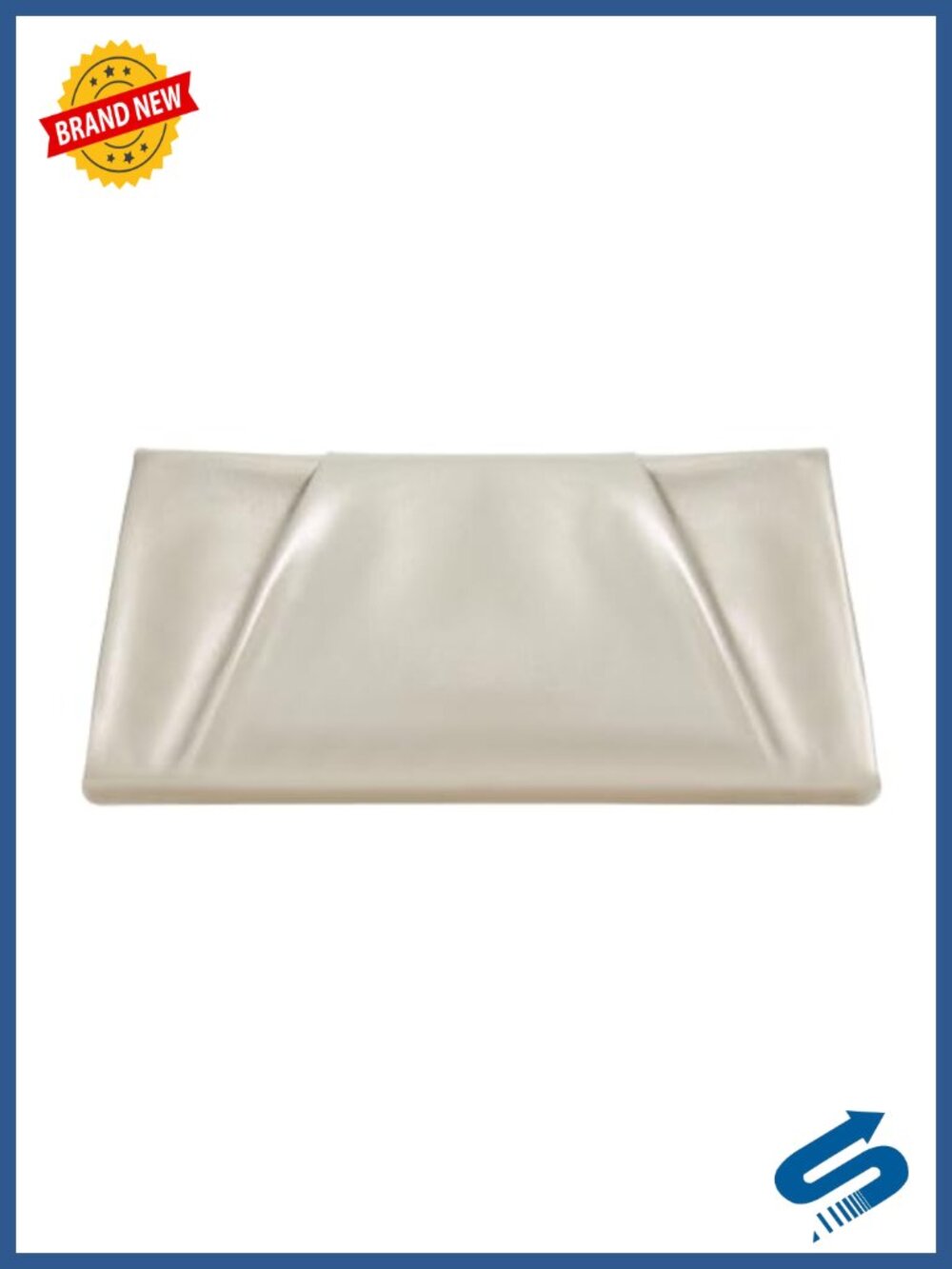 Faux Leather Pleated Clutch Purse Evening Bag with Detachable Strap